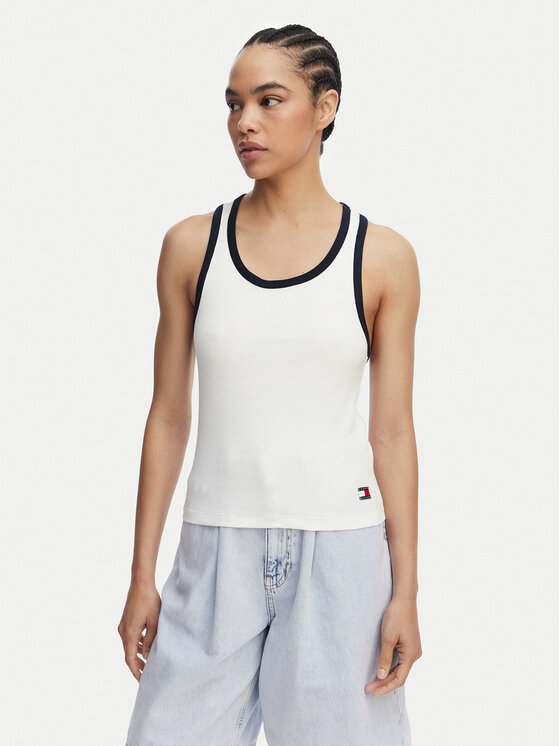 Tommy Hilfiger Top UW0UW06308 Alb Regular Fit