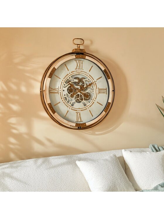 MIAhome MIAhome Zegar wiszący beżowo złoty Sonika 74 cm Złoty