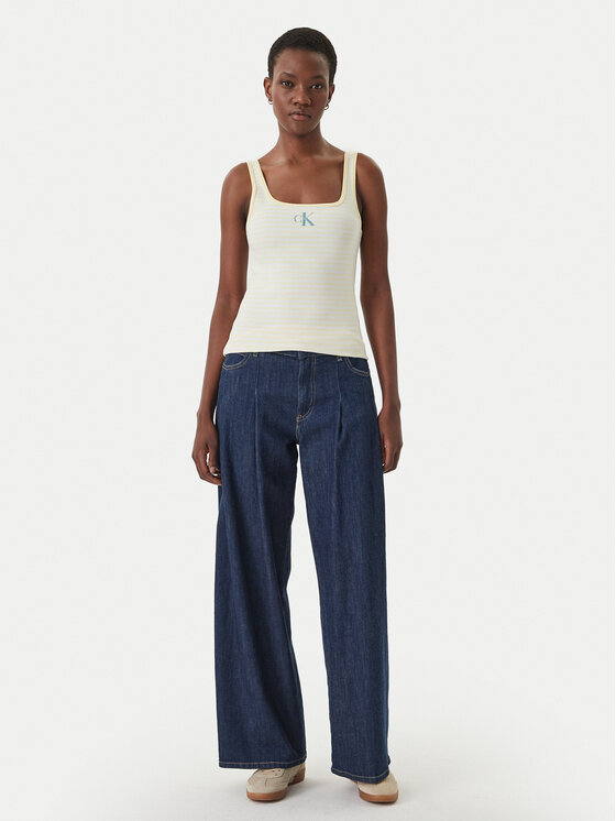 Calvin Klein Jeans Calvin Klein Jeans Top LV047F832G Żółty Slim Fit