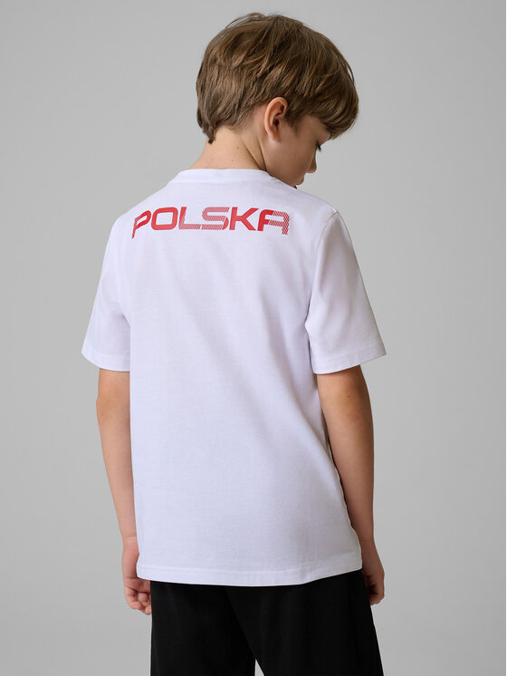 4F 4F T-Shirt FAN FOOTBALL COLLECTION Biały Regular Fit
