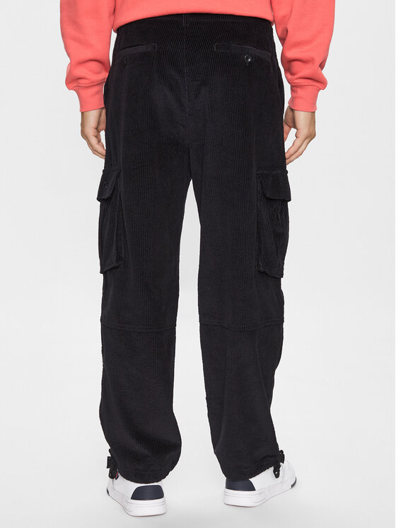 Primitive Primitive Pantaloni di tessuto Gensis Corduroy PA123700 Nero Relaxed Fit