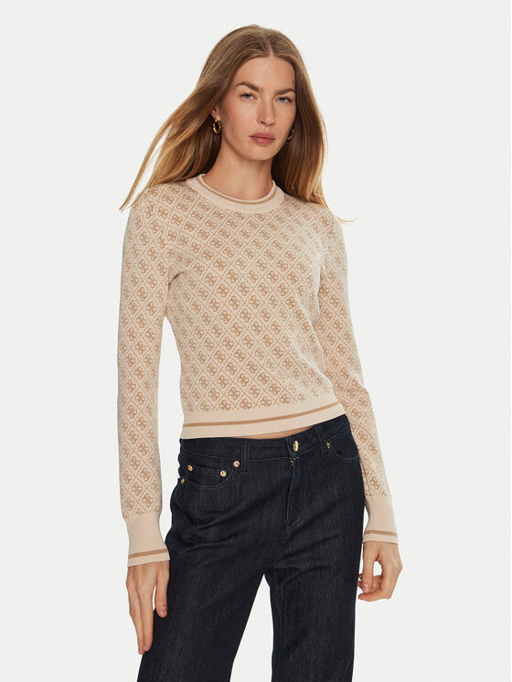 Guess Guess Svetr Lise W4BR21 Z37K0 Béžová Regular Fit