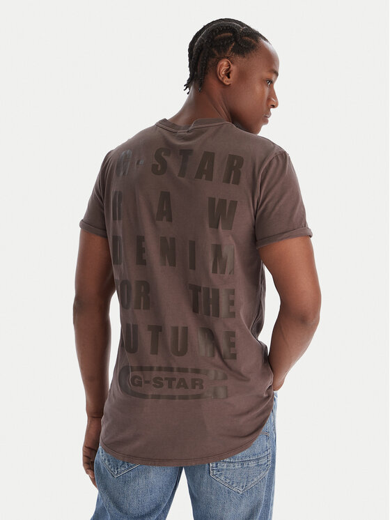 G-Star Raw G-Star Raw T-Shirt Text Back D25971-2653 Modrá Relaxed Fit