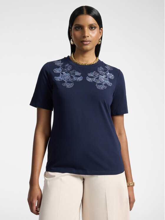 Elena Mirò Elena Mirò T-Shirt G341Z100563N034 Niebieski Regular Fit