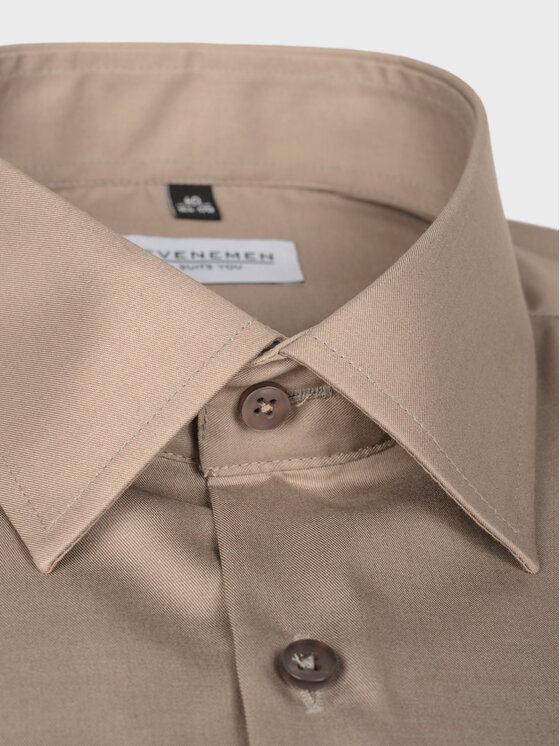 Evenemen Evenemen Koszula PLAIN SAP Beżowy Slim Fit