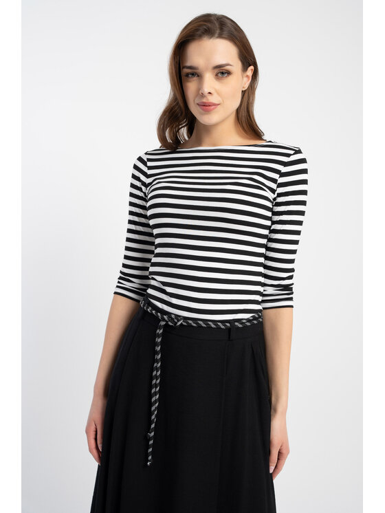 CLICK CLICK Blúzka 72-015 Čierna Skinny Cropped Fit