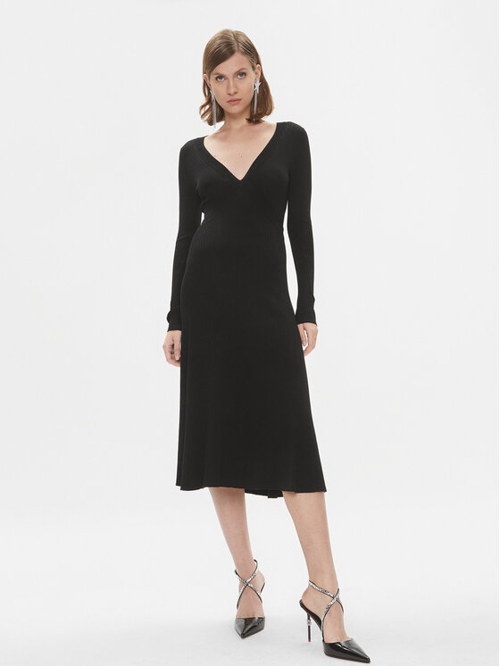 Pinko Úpletové šaty Coccodrillo 102023 A18P Čierna Regular Fit