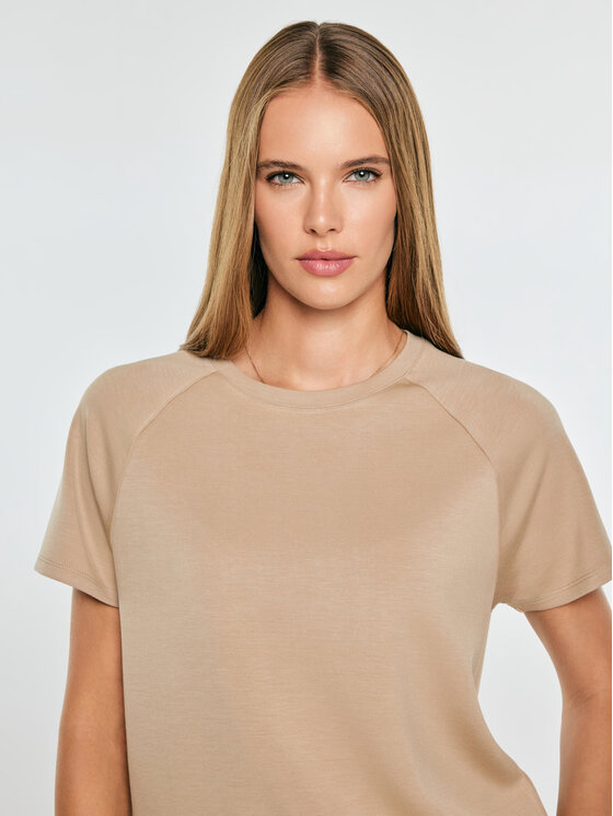 BIG STAR BIG STAR T-Shirt LUANA Beżowy Comfort Fit