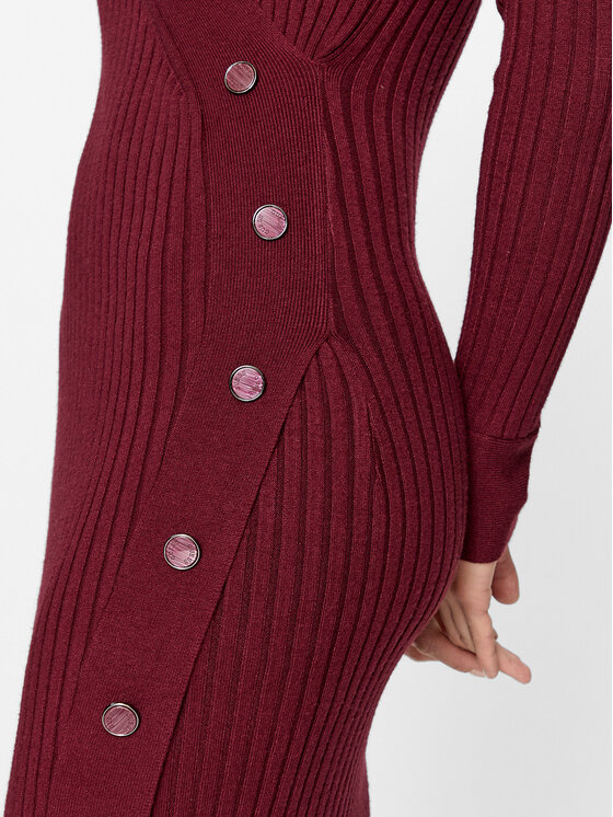 Guess Guess Плетена рокля Cecile W3BK39 Z2V42 Бордо Slim Fit