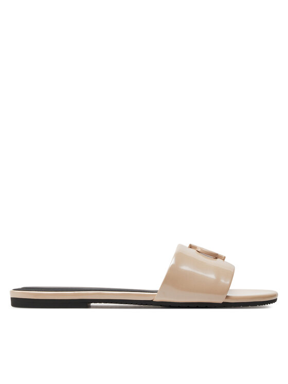 Calvin Klein Jeans Natikači Flat Sandal Slide Mg Met YW0YW01348 Bež