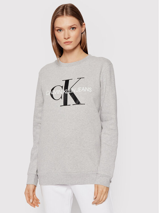 Calvin Klein Jeans Calvin Klein Jeans Džemperis ar kapuci Core Monogram Logo J20J207877 Pelēks Relaxed Fit