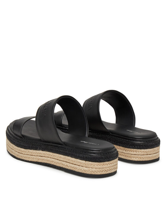 Calvin Klein Calvin Klein Espadrile Flatform Wedge Slide - He HW0HW02374 Negru