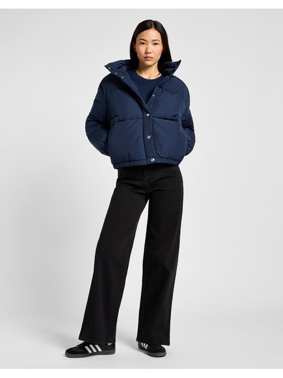 Lee Lee Kurtka puchowa RELAXED SHORT PUFFER JACKET Granatowy Regular Fit