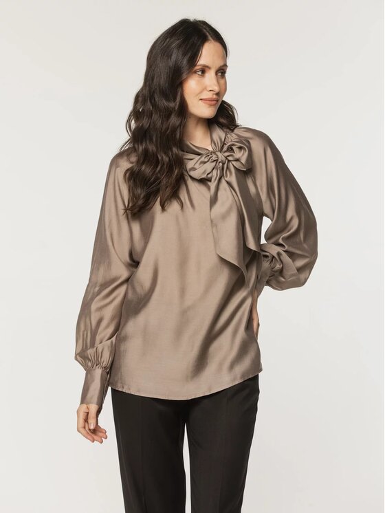 Willsoor Willsoor Bluzka 61514 Brązowy Oversize