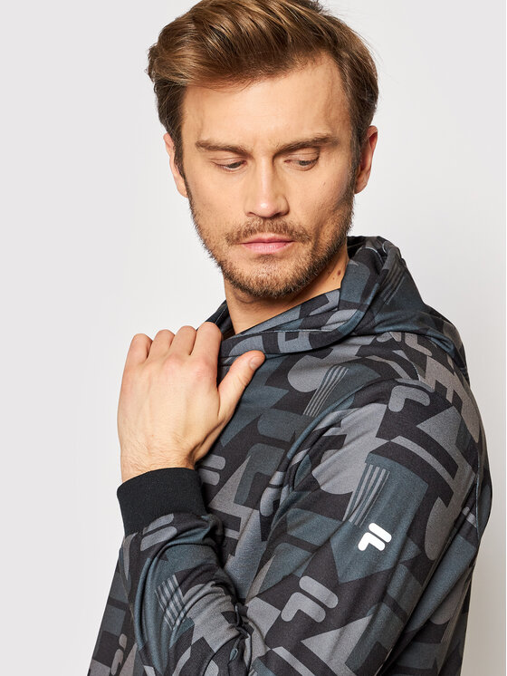 Felpa Riad AOP FAM0065 Grigio Regular Fit