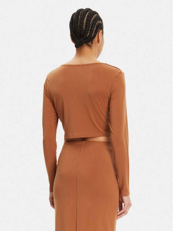 ViCOLO ViCOLO Blúzka UD0026 Hnedá Slim Fit