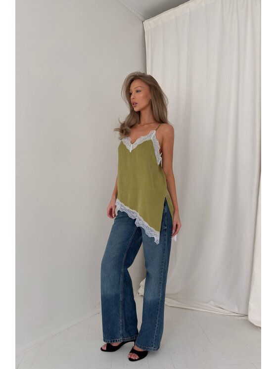 ROSE AVENUE ROSE AVENUE Top CELINE Zielony Regular Fit