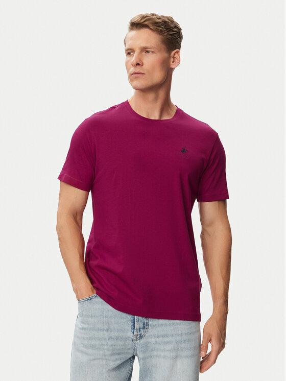 Beverly Hills Polo Club Tricou P-SS26M-TS41740 Vișiniu Regular Fit