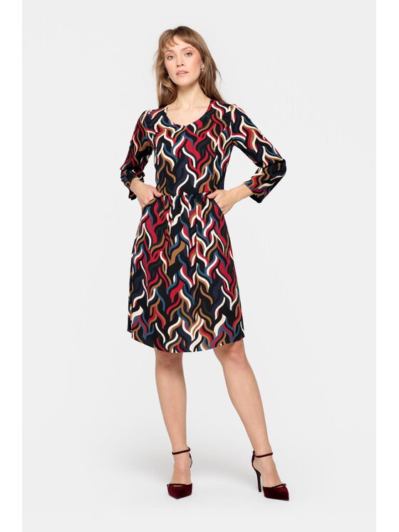 EMOI EMOI Sukienka codzienna wiskozowa w modnych kolorach Kolorowy Feminine Fit