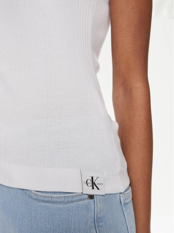 Calvin Klein Jeans Calvin Klein Jeans Top Variegated J20J223104 Weiß Slim Fit