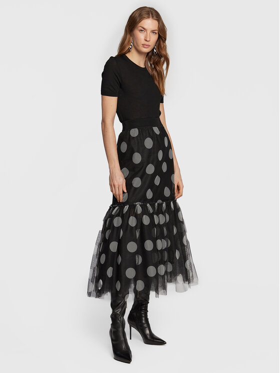 TWINSET TWINSET пола от тюл 222AP2582 Черен Regular Fit