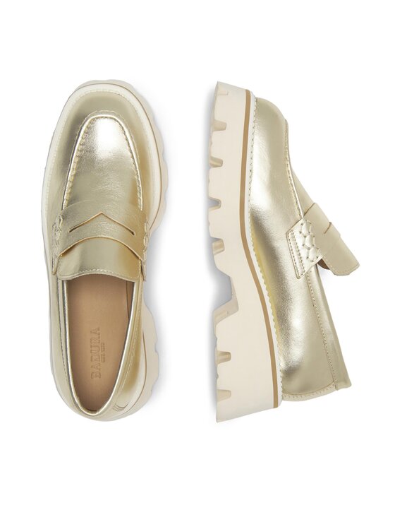 Badura Badura Loafersy GISELLE-24SS202 Złoty