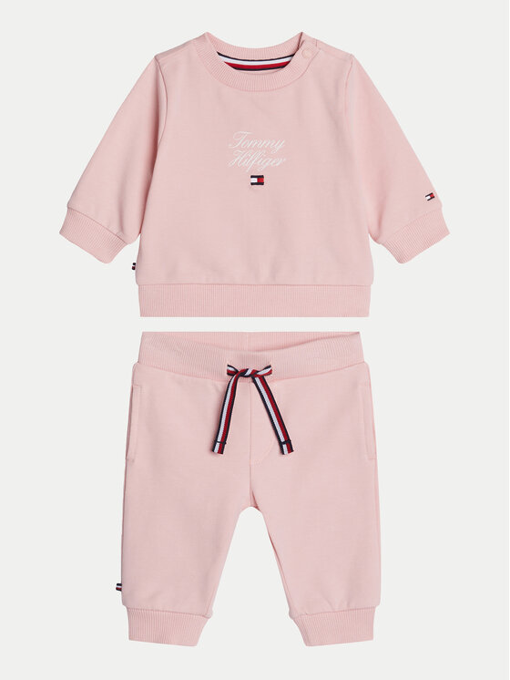 Pink tommy hilfiger tracksuit discount