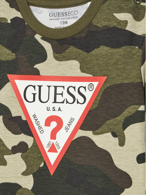 Guess Guess Tricou N5YI04 K8HM4 Verde Regular Fit