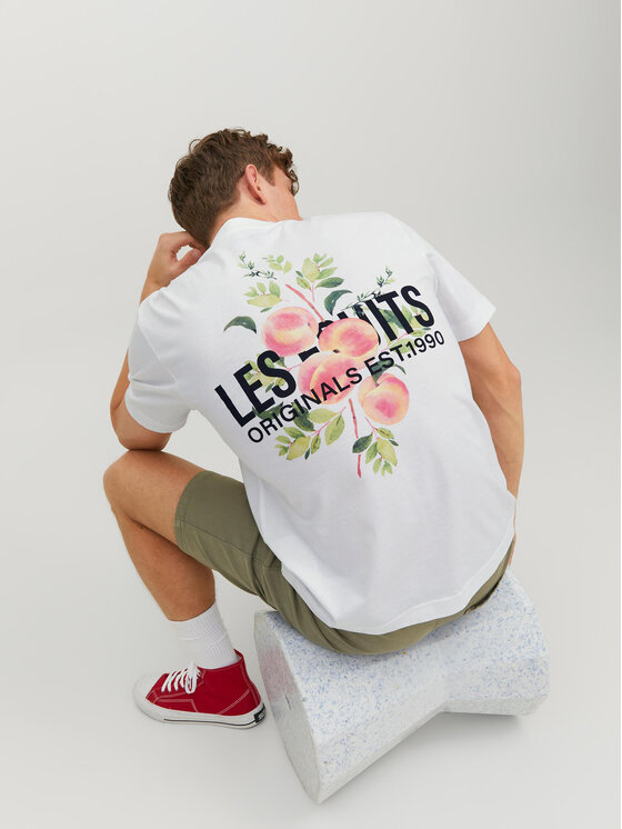 Jack&Jones Jack&Jones Marškinėliai Flores 12228776 Balta Loose Fit