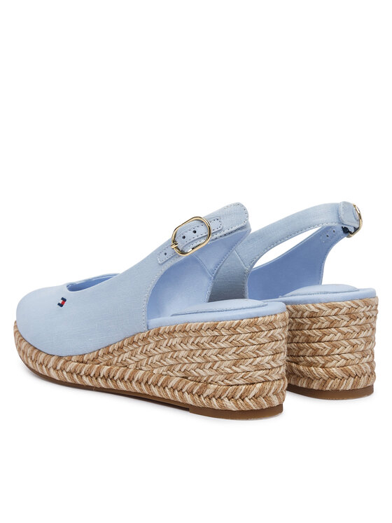 Tommy Hilfiger Tommy Hilfiger Espadrilles Hemp Slingback Wedge Espadrilles FW0FW09472 Világoskék