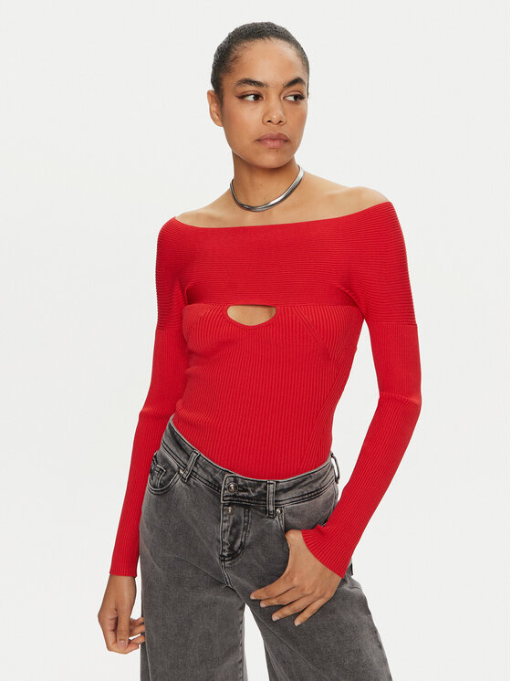 PINKO Sveter Amaranto 102799 A170 Červená Slim Fit