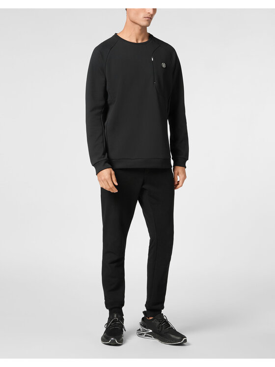 Plein Sport Plein Sport Longsleeve 14153 Czarny Regular Fit