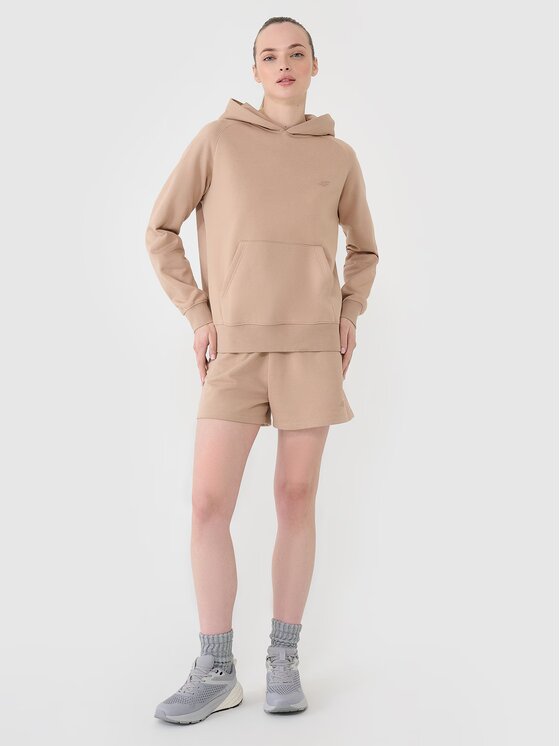 4F 4F Mikina 4FWSS25TSWSF1542-83S Hnedá Regular Fit
