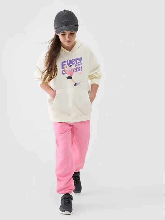 4F 4F Bluza 4FJASAW24TSWSF2156-11S Biały Oversize