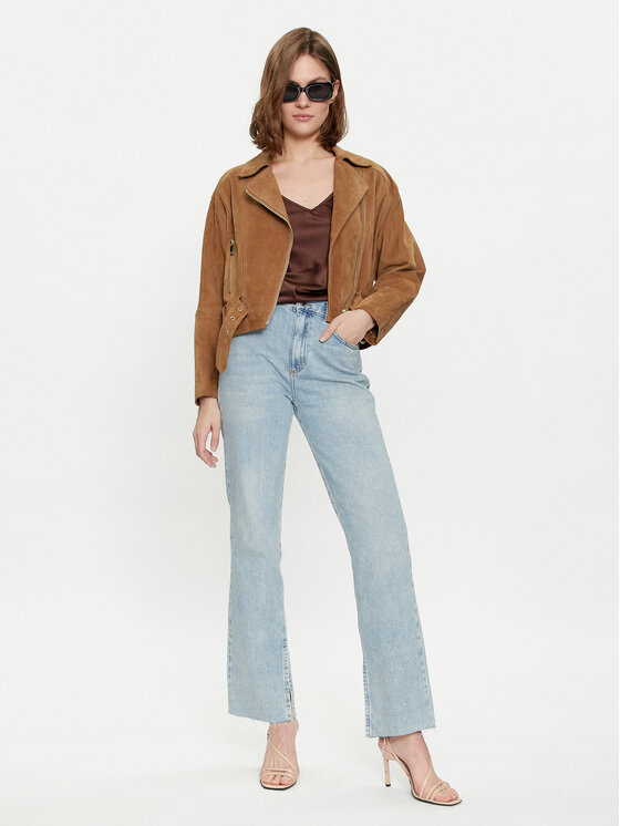 Luisa Spagnoli Luisa Spagnoli Шкіряна куртка Vespucci 540807 Коричневий Regular Fit