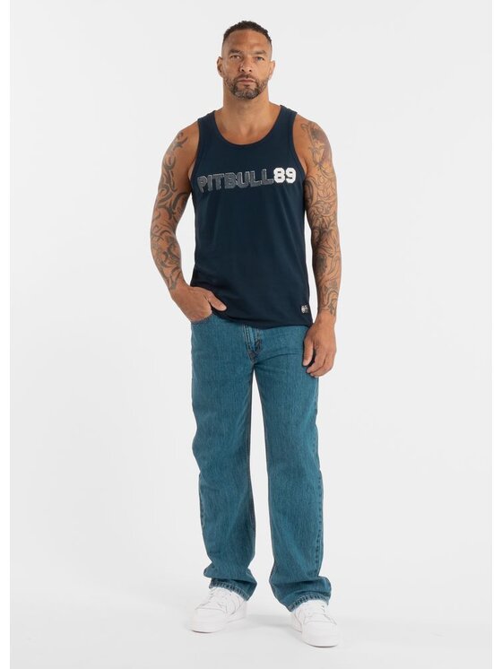 PITBULL PITBULL Tank top Tank Top Slim Fit Dog 89 3XL Niebieski Regular Fit