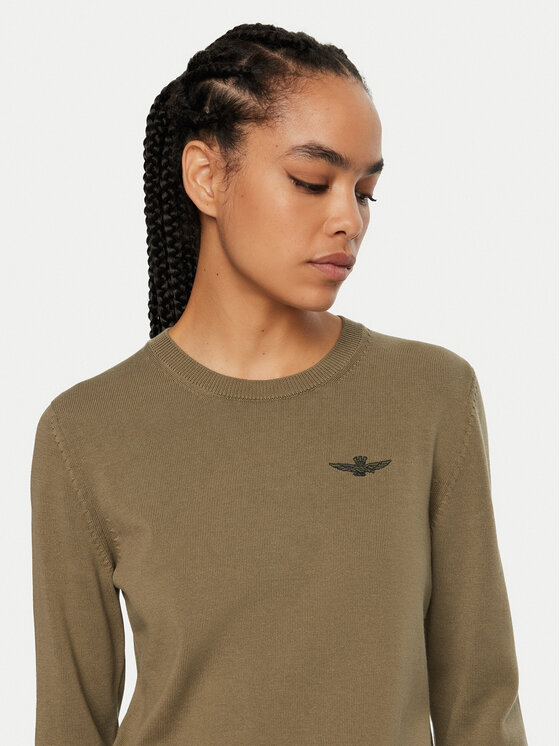 Aeronautica Militare Aeronautica Militare Džemper 242MA1502DL506 Zelena Regular Fit