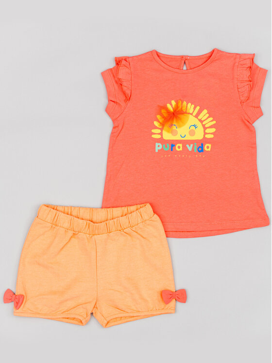 Zippy Súprava Tričko a šortky ZBGAP0602 23005 Oranžová Regular Fit