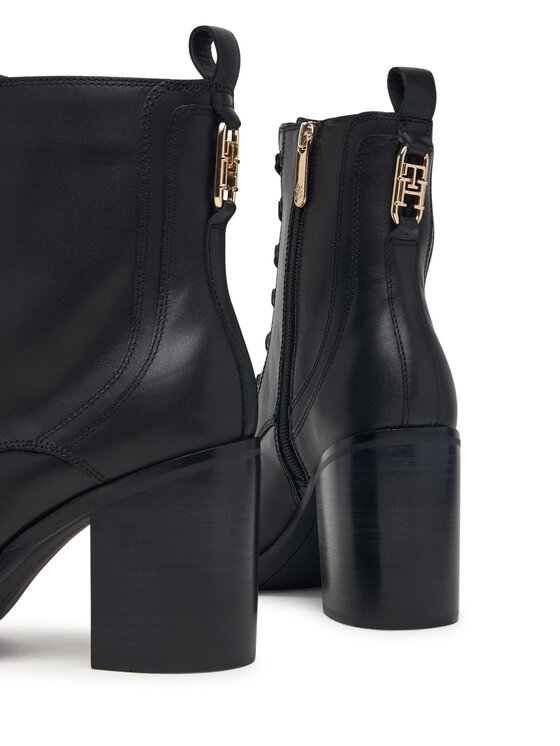 Tommy Hilfiger Tommy Hilfiger Μποτίνια Ltr Square Toe Heel Lace-Up Boot FW0FW09554 Μαύρο