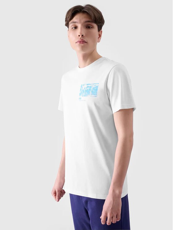 4F 4F Tričko 4FRSS24TTSHM2106-10S Biela Regular Fit