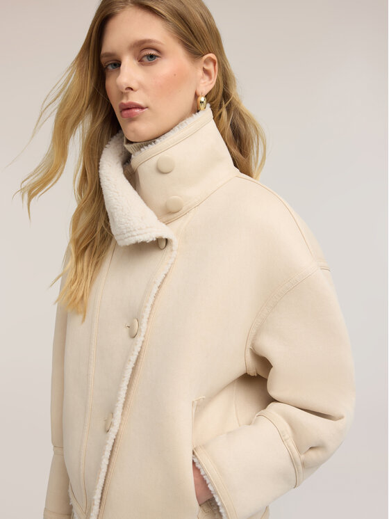 Motivi Motivi Pelliccia 8032Q000278N011 Bianco Over Fit