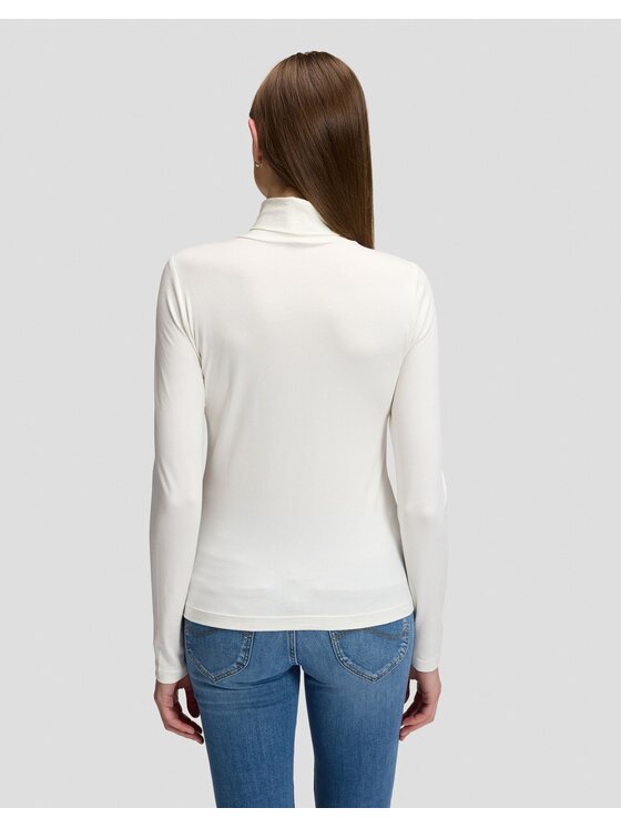 Lee Lee Sweter LS TURTLE NECK Biały Slim Fit