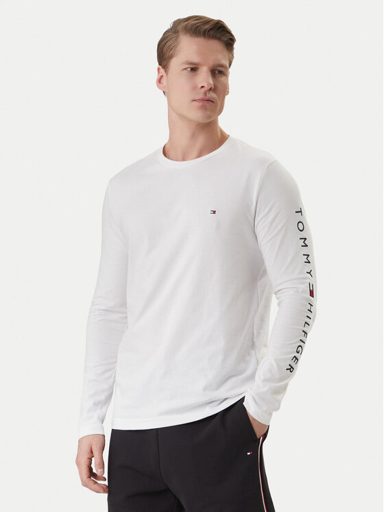 Tommy Hilfiger Tommy Hilfiger S dlhými rukávmi Logo MW0MW09096 Biela Regular Fit