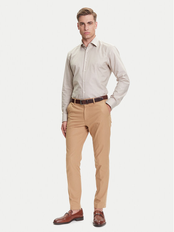 BOSS BOSS Chino nohavice P-Kaiton1 50543945 Béžová Slim Fit