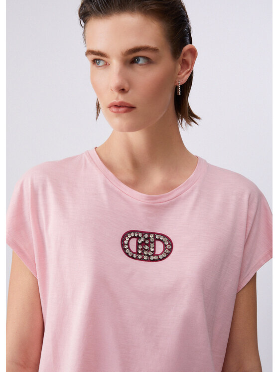Liu Jo Liu Jo T-Shirt TA6164JS870P9191 Różowy Regular Fit
