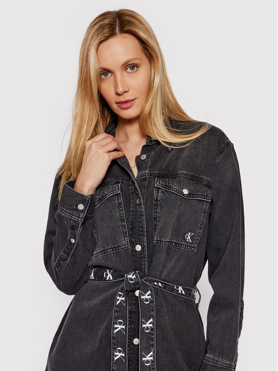 Calvin Klein Jeans Calvin Klein Jeans Φόρεμα τζιν J20J217822 Μαύρο Regular Fit