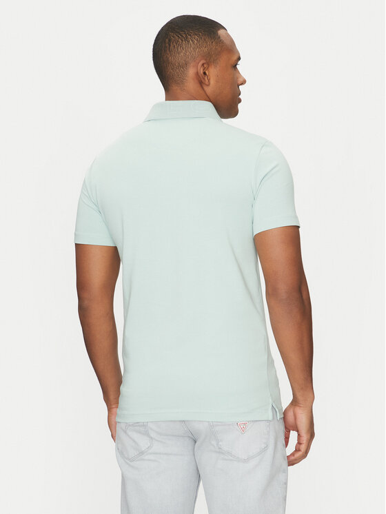 Guess Guess Тениска с яка и копчета M5GP66 J1314 Зелен Regular Fit