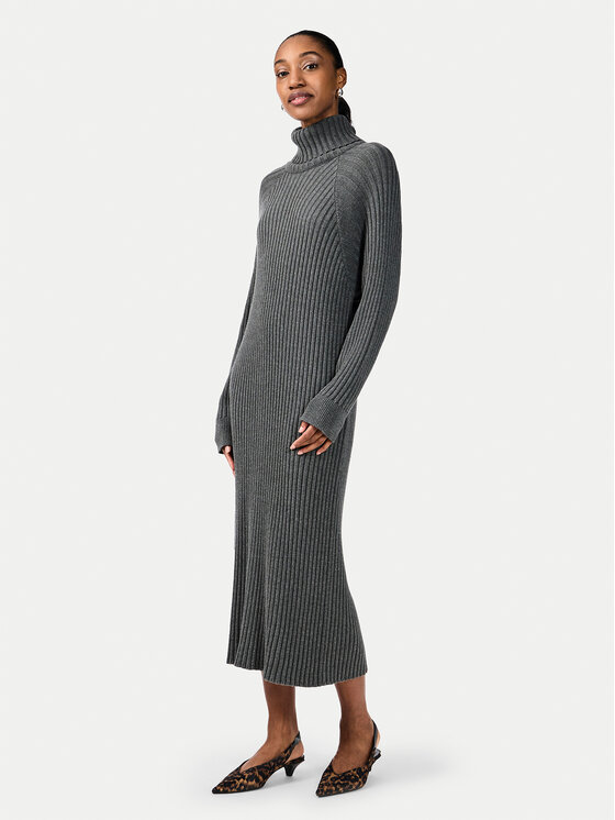 YAS YAS Úpletové šaty Mavi 26028660 Šedá Regular Fit