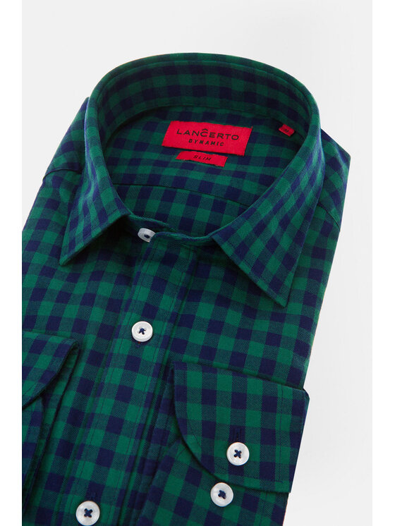 Lancerto Lancerto Koszula Taylor Zielony Slim Fit