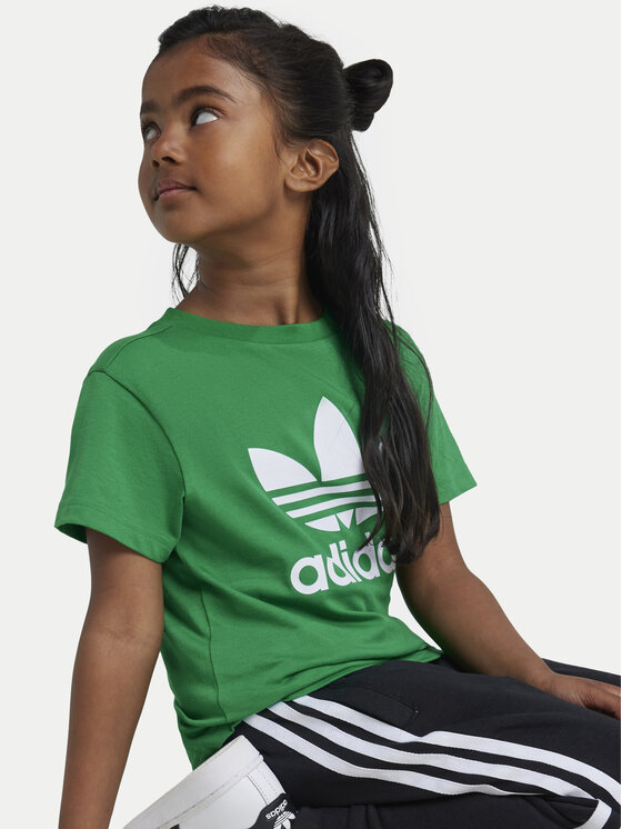 adidas adidas Marškinėliai adicolor Trefoil IY4013 Žalia Regular Fit